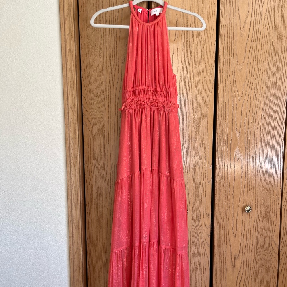 ALC Elara High Neck Silk Dress